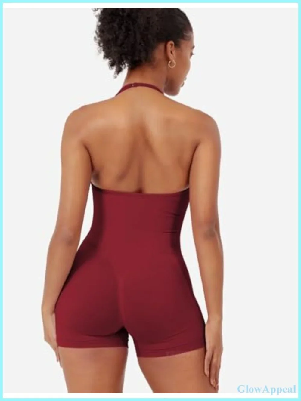 Women's Halter Backless Seamless Workout Jumpsuit Romper